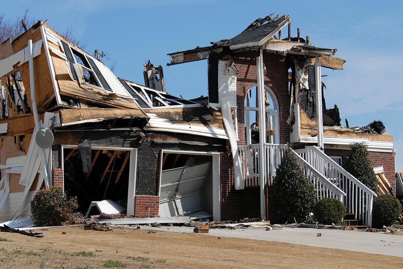 damaged home